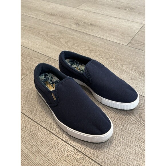 Puma Tustin Summer Navy Canvas Slip-On Spikeless Golf Shoes Womens Size 7.5 - Picture 1 of 7